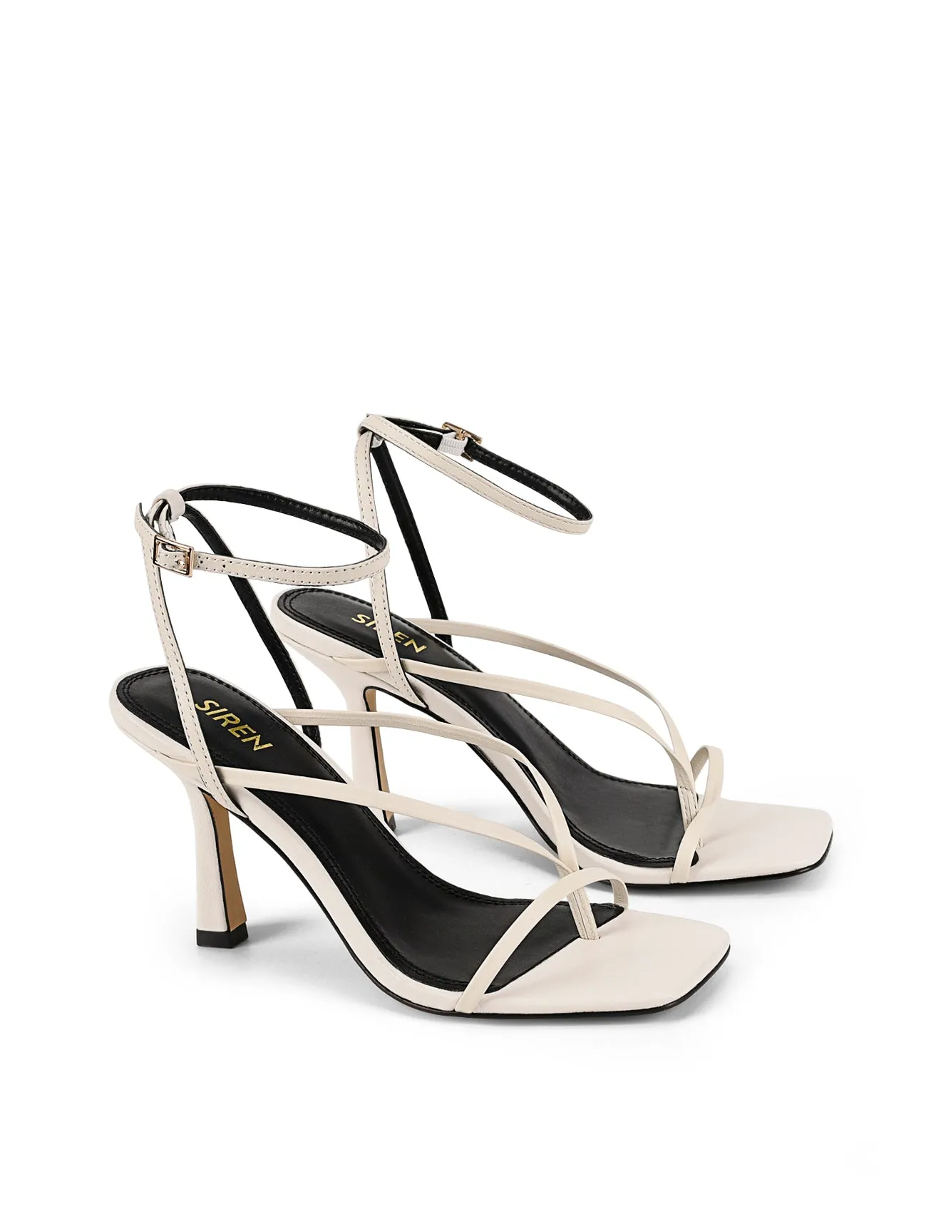 Spice Strappy Sandals - Chalk White Leather
