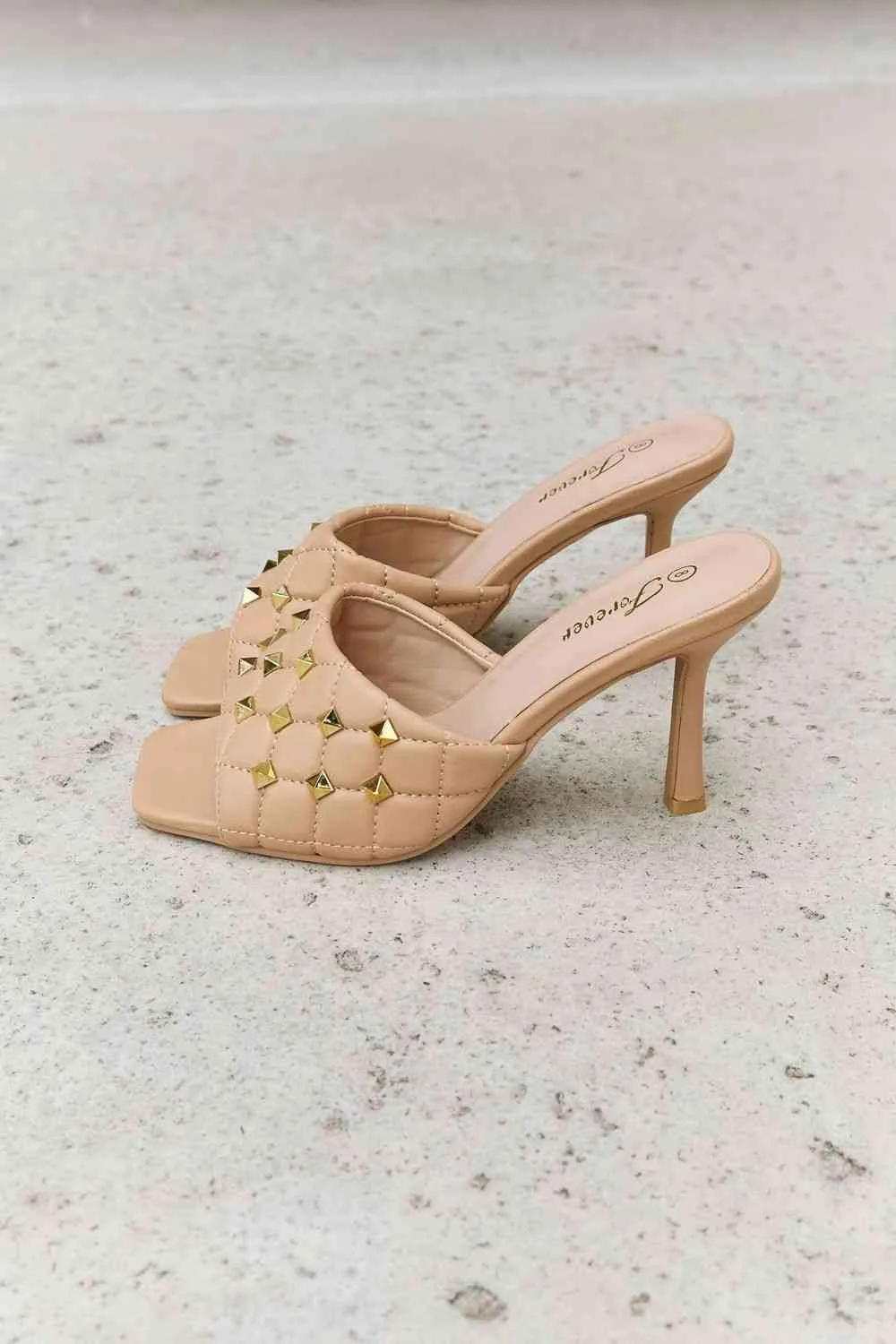 Square Toe Quilted Mule Heels