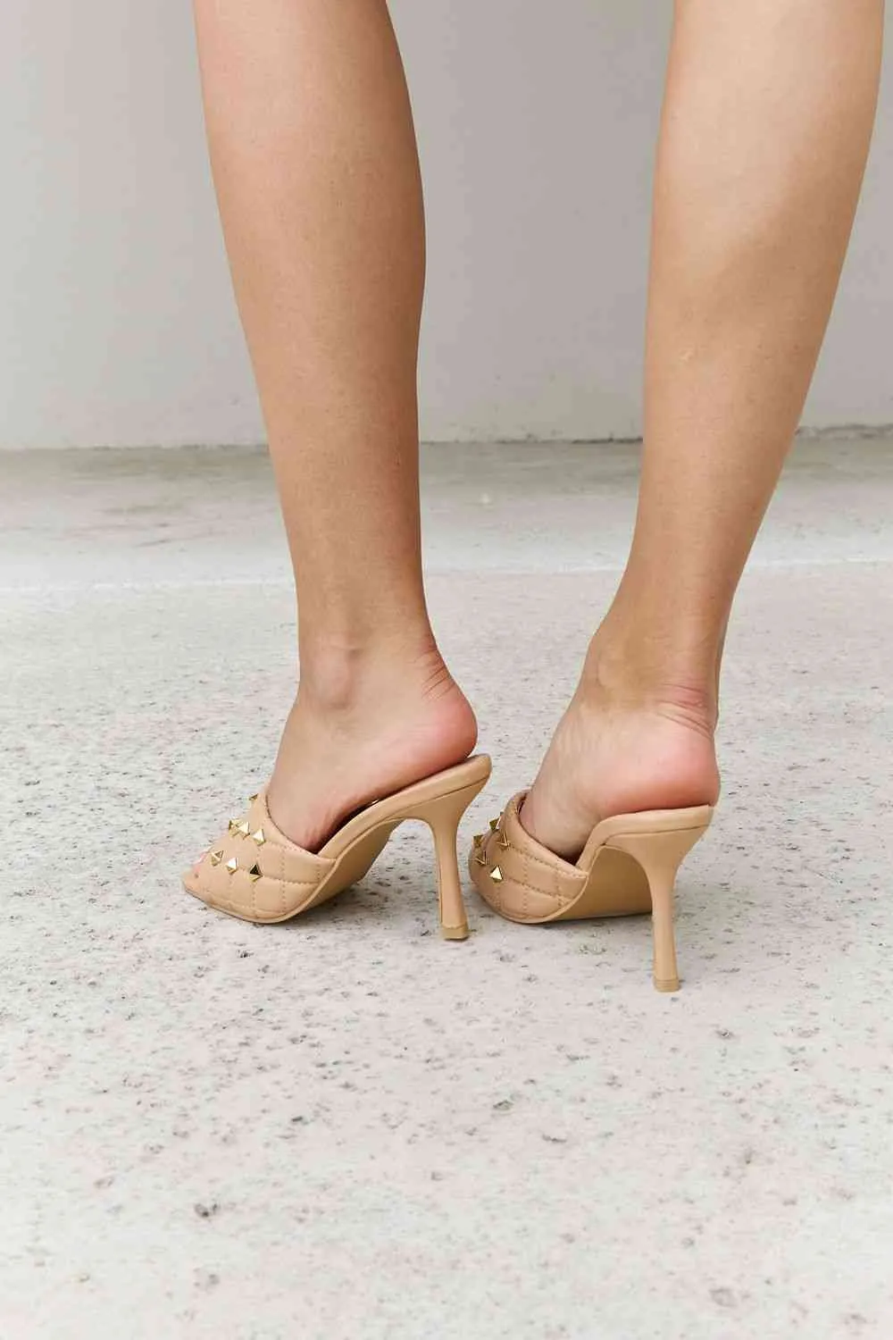 Square Toe Quilted Mule Heels