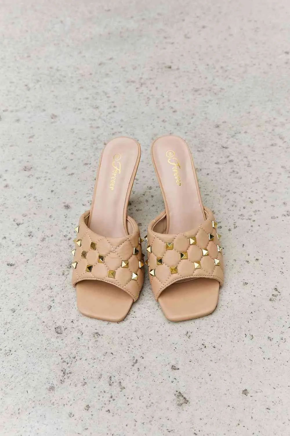 Square Toe Quilted Mule Heels