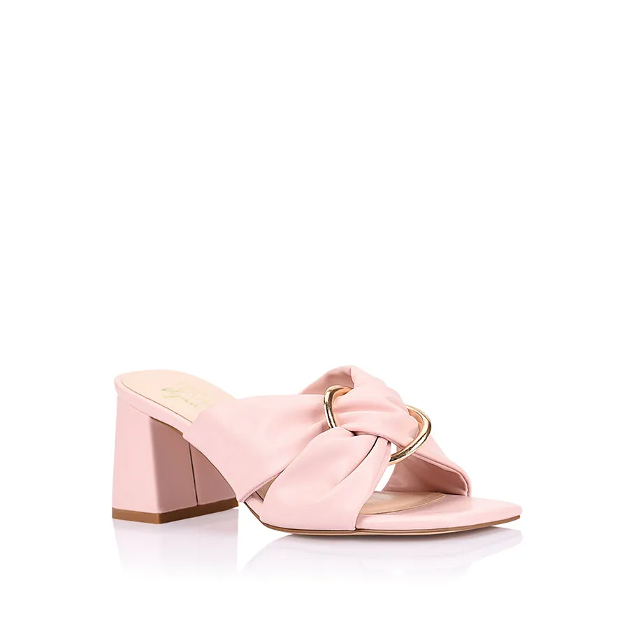 Stamos Block Heel Mules - Blush Pink
