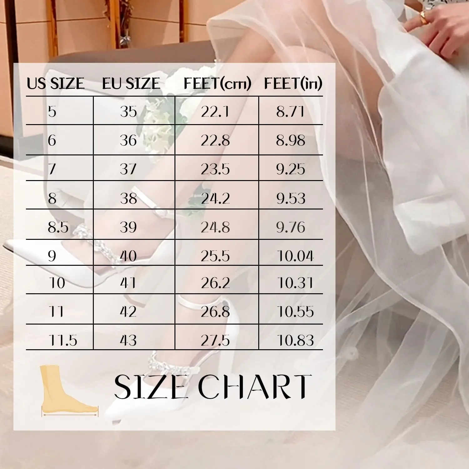 Stiletto Heels Wedding Shoes Pointed Toe Closed Toe Bridal Heels Evening Ankle Strap Shoes for Women Formal