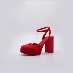 Stradivarius satin platform Heel