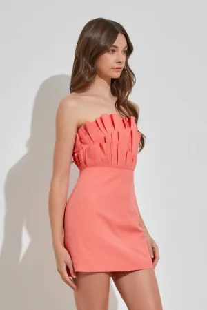 Strapless Ruffle Mini Dress