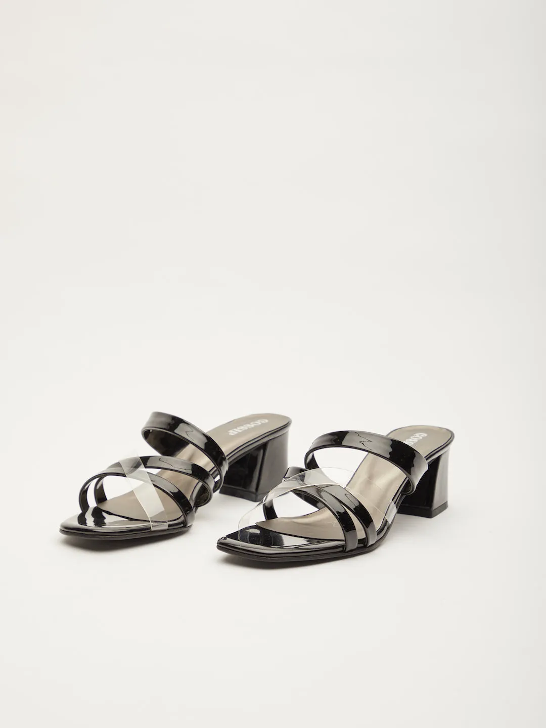 STRAPPY PATENT HEELS