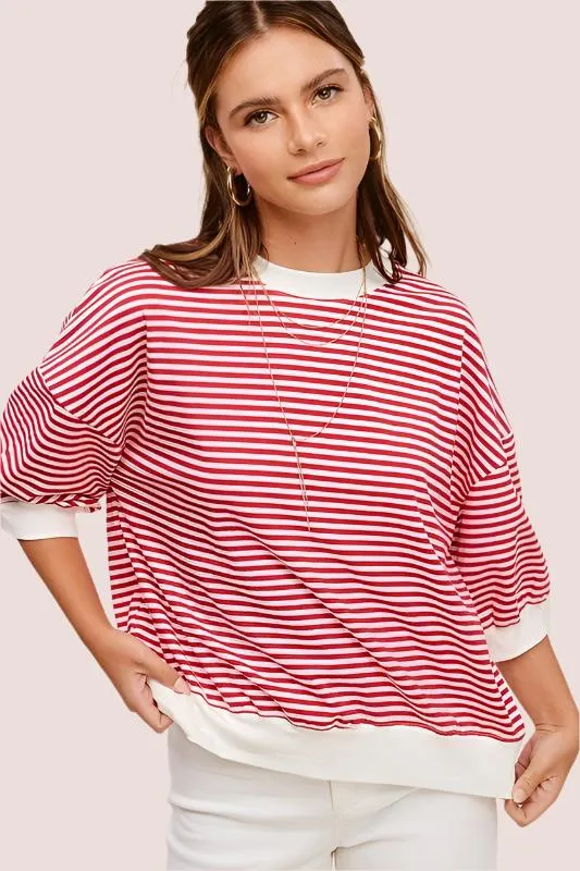 Striped Crew Neck Tee