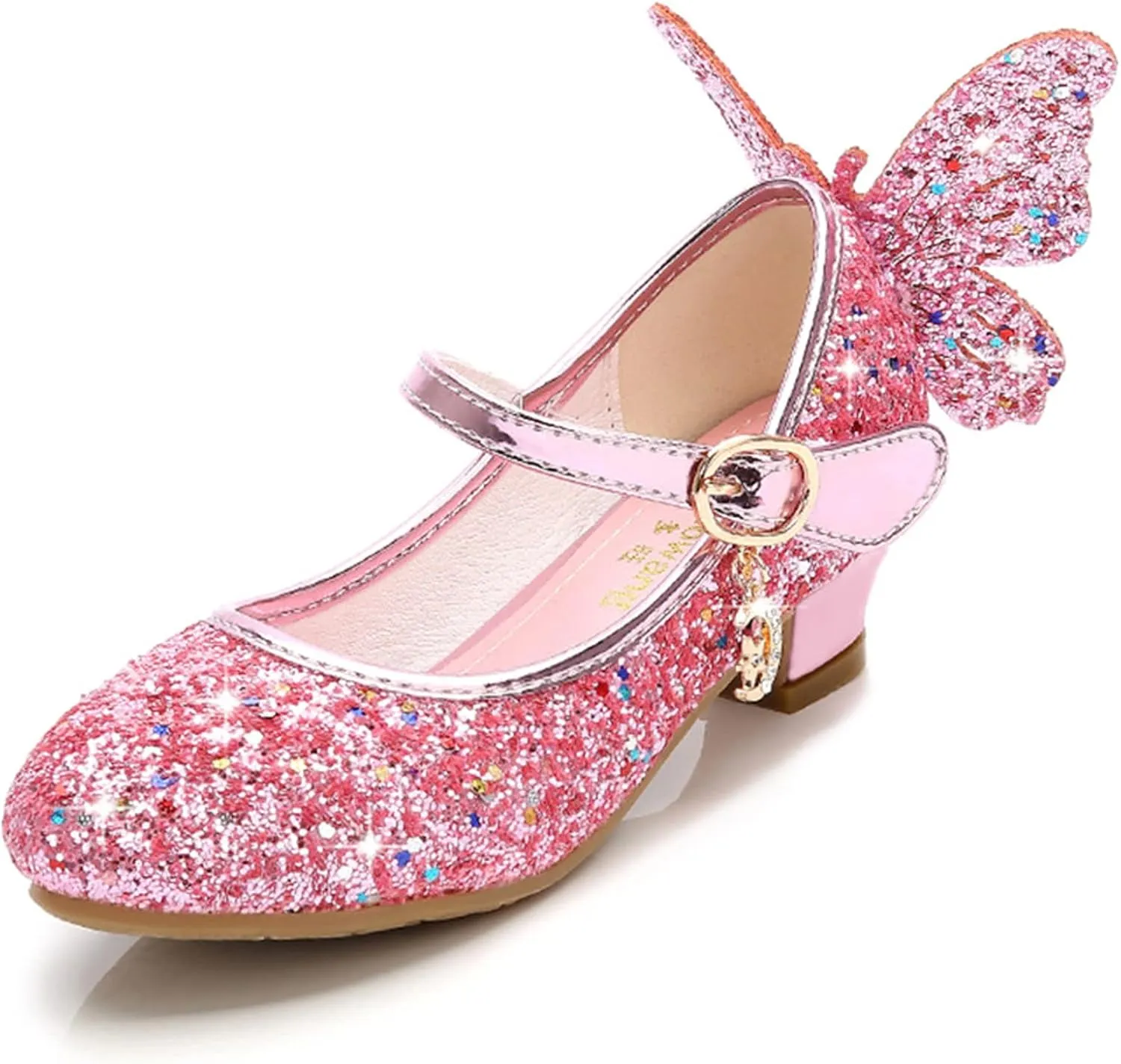 Stunner Girls Dress Shoes Wedding Party Heels Bow Sparkly Mary Jane Princess Shoes