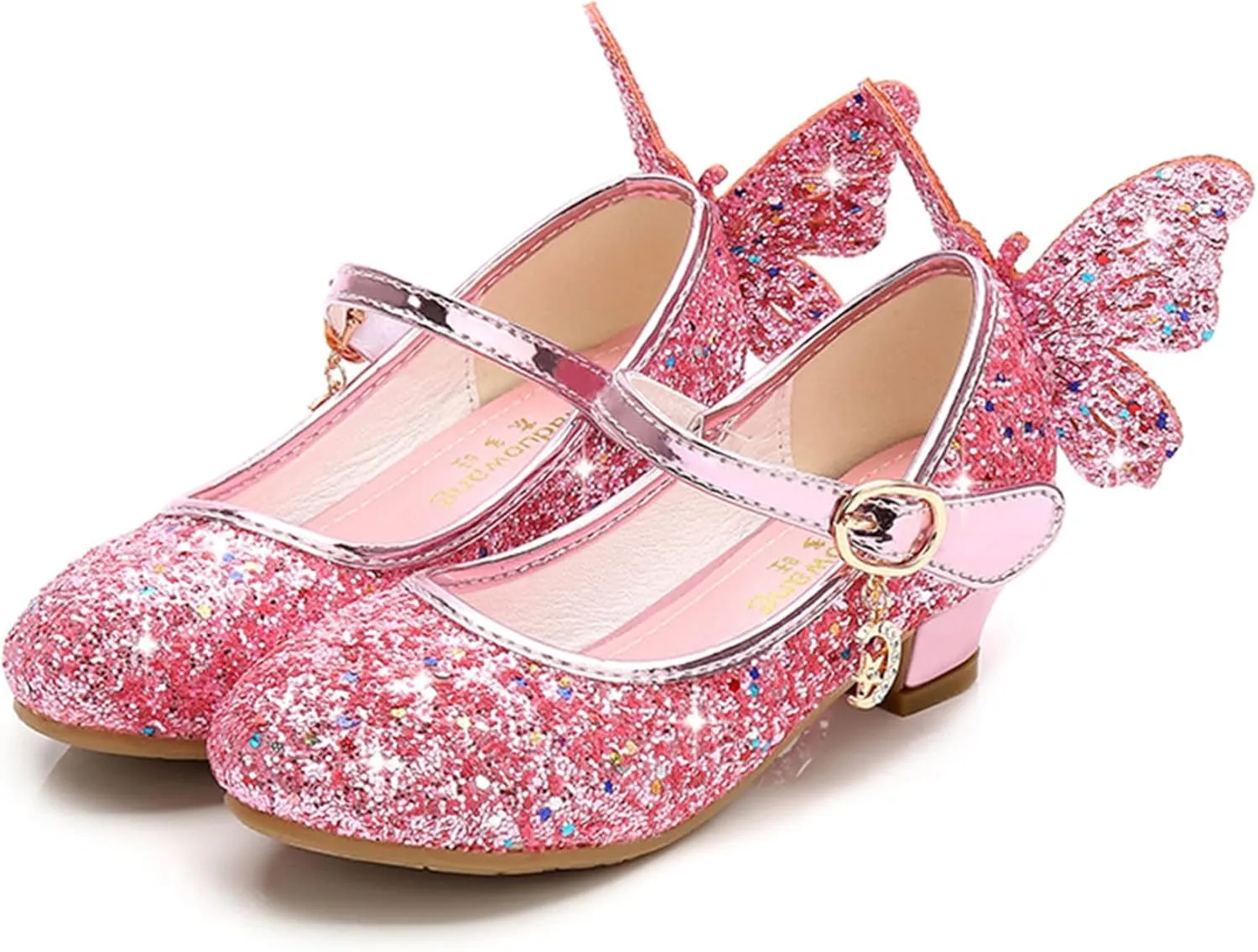 Stunner Girls Dress Shoes Wedding Party Heels Bow Sparkly Mary Jane Princess Shoes