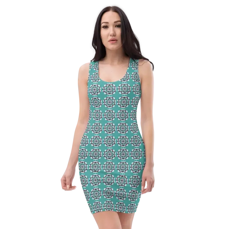 Stunning Geometrical Pattern Sublimation Cut Sew Dress