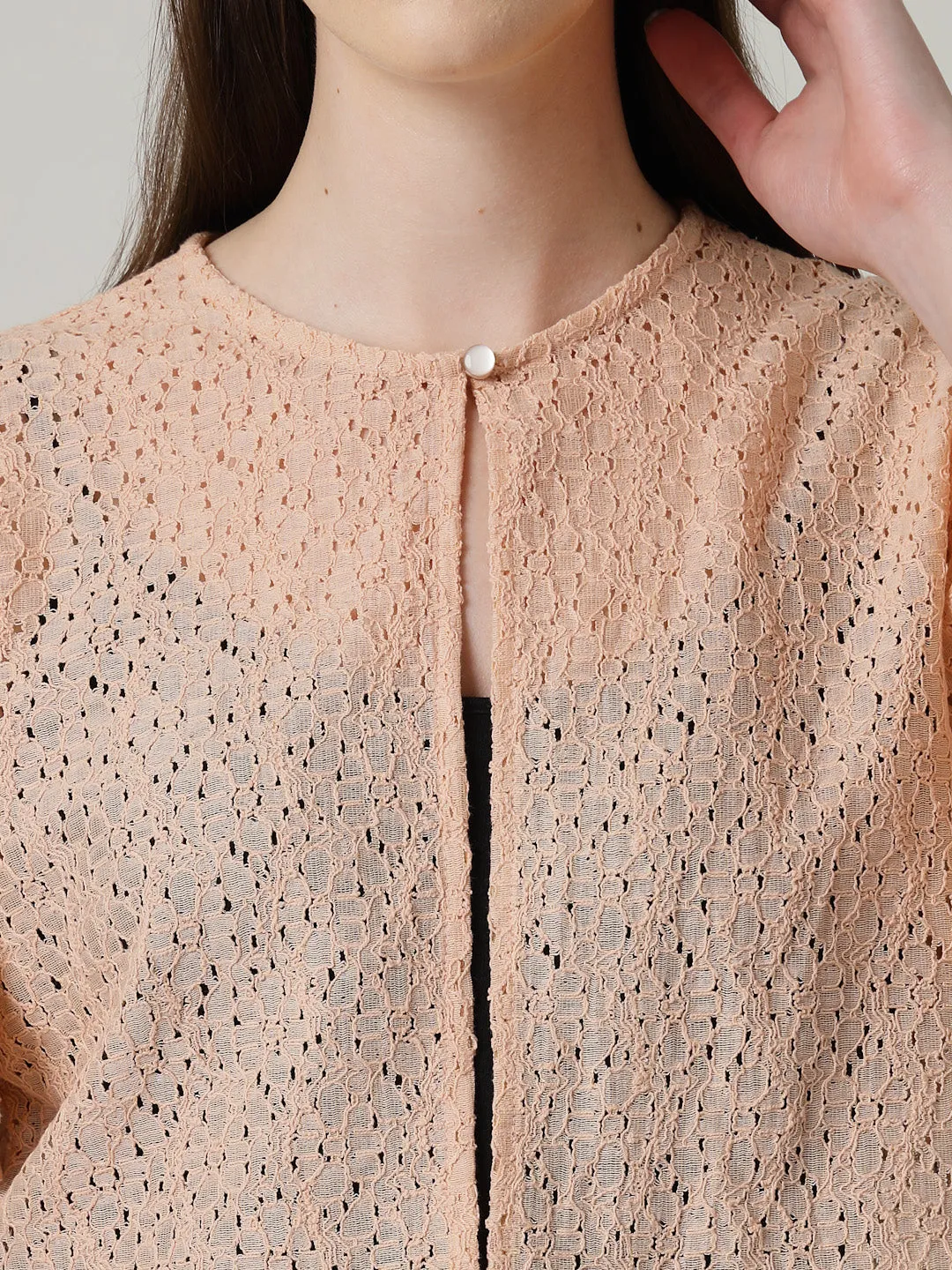 Style Quotient Women Nude Lace Shrug