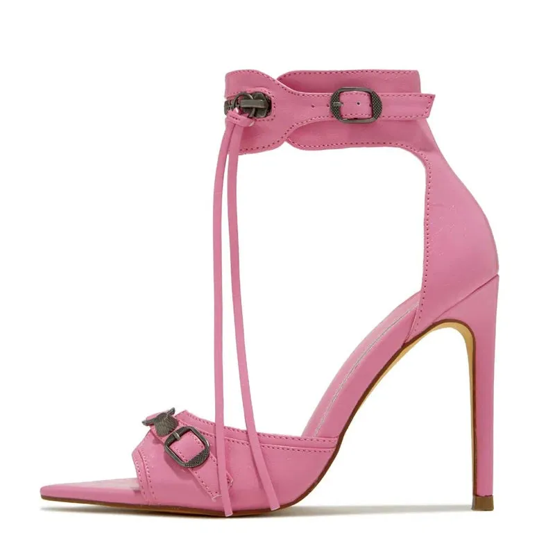 Summer Fashion Tassel Stiletto Sandals for Women – Zip, Metal Rivet, Open Toe, High Heels, Wedding & Banquet Shoes
