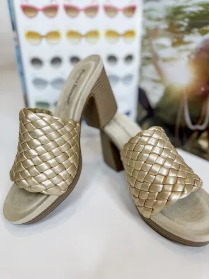 Summer Feeling Braided Heels in Gold