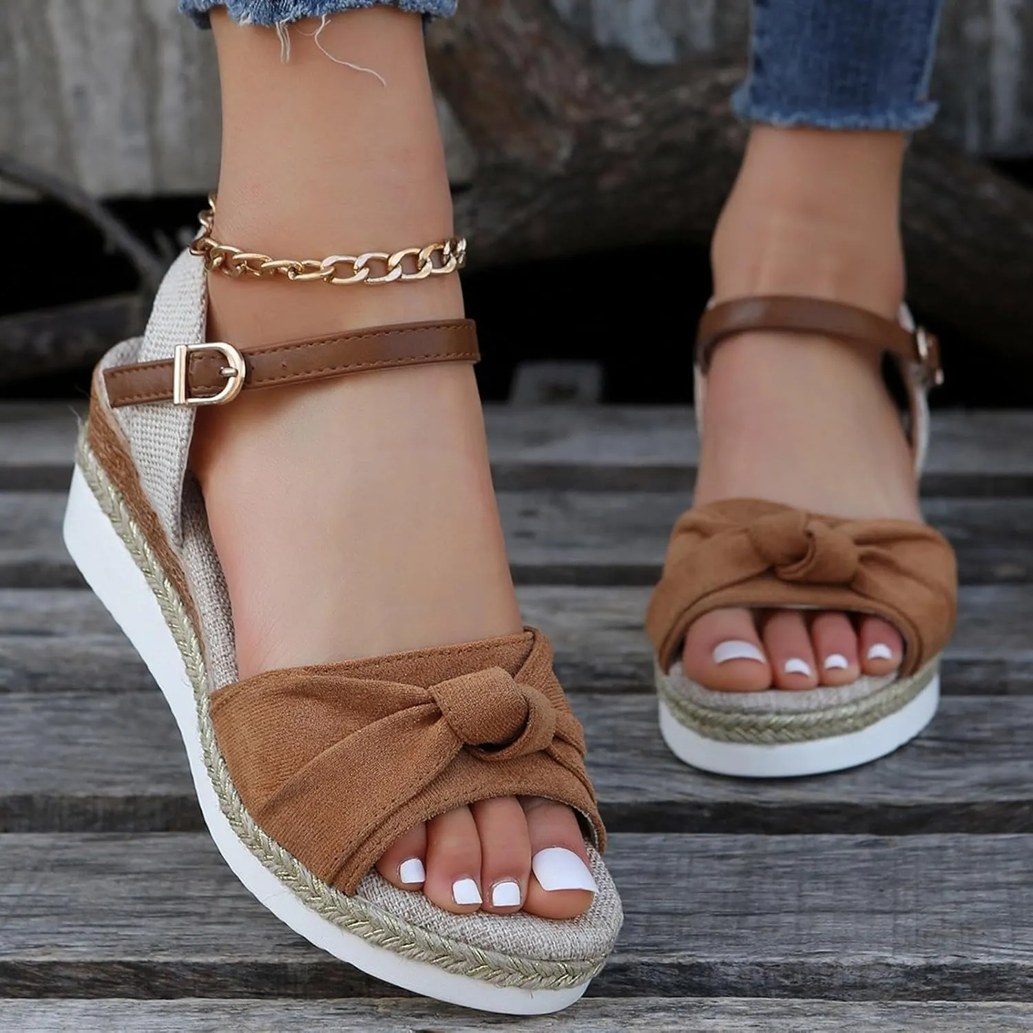 Summer Sandals for Women 2025,Womens Slip On Espadrilles Wedges Sandals Slides Platform,Low Wedge Shoes for Women Dressy,Orthopedic Sandals for Women