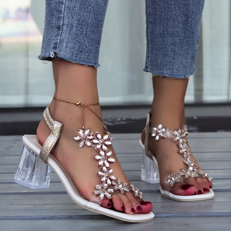 Syllis | Flower and Rhinestone Heel