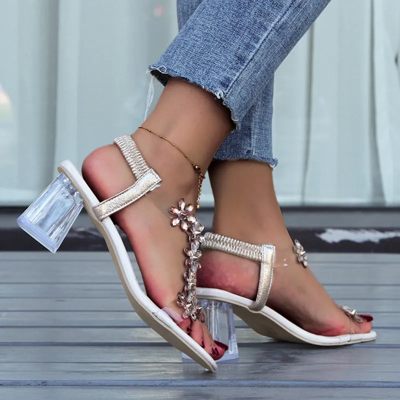 Syllis | Flower and Rhinestone Heel