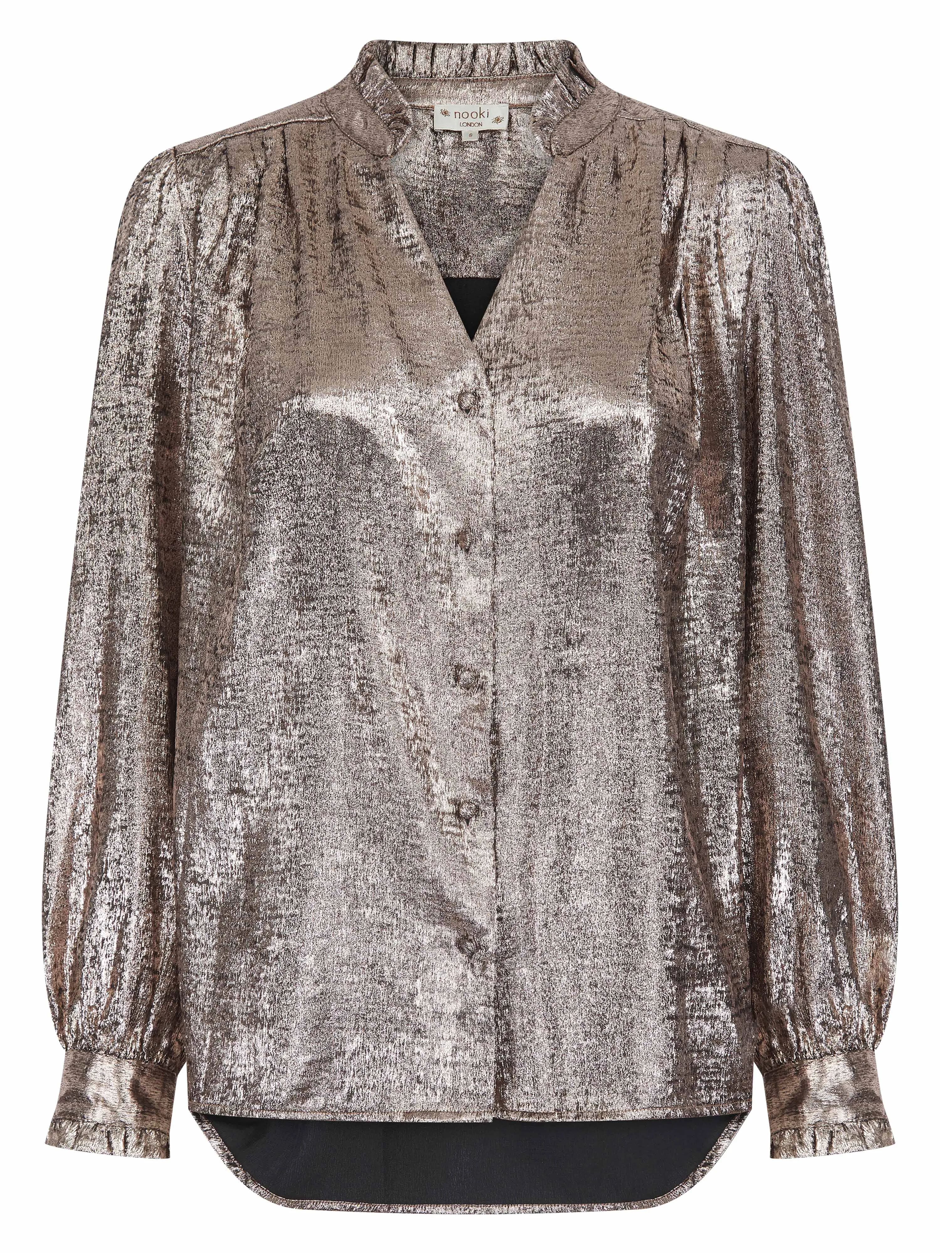 SYLVIA LAME BLOUSE IN LIGHT BRONZE