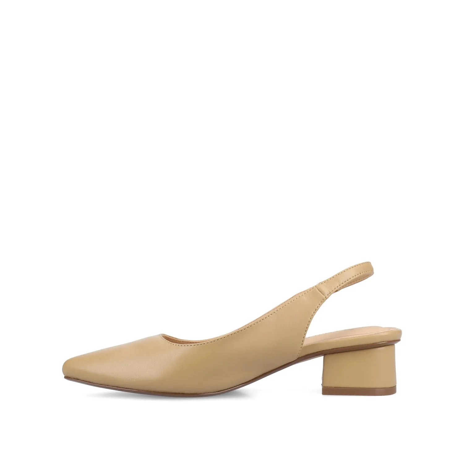 SYLVIA LOW BLOCK PUMP HEELS IN FAUX SUEDE
