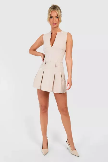 Tailored Pleat Detail Dress