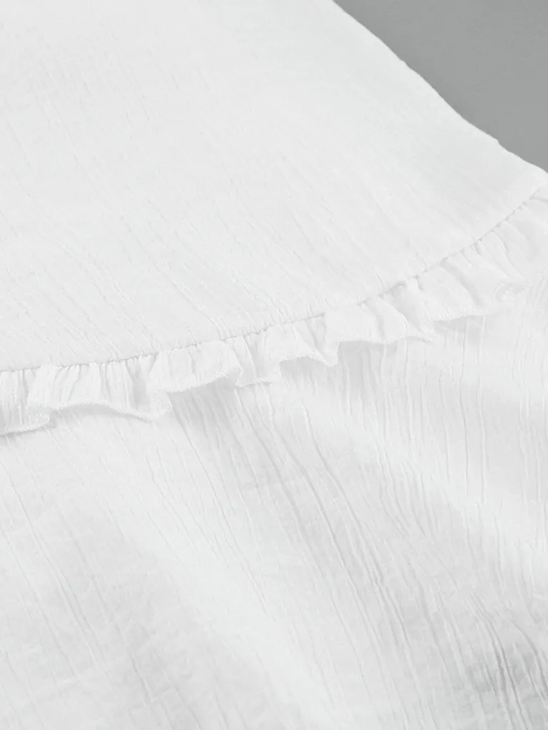 Texture Cami Mini Dress with Ruffle Accents