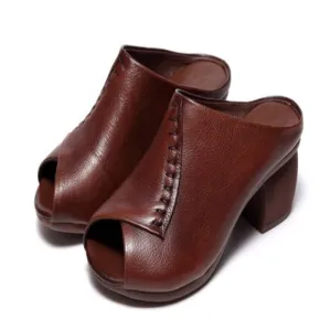 Thick Soft Leather-Heel For Women