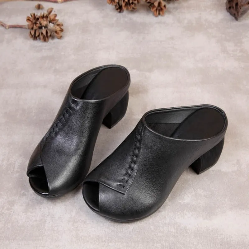 Thick Soft Leather-Heel For Women