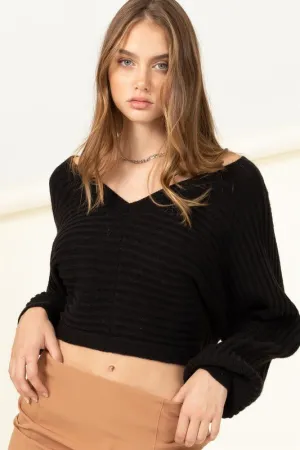 Tie-Back Cropped Sweater
