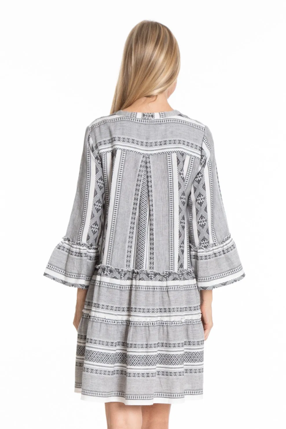 Tiered Tunic Dress With Flounce Sleeve