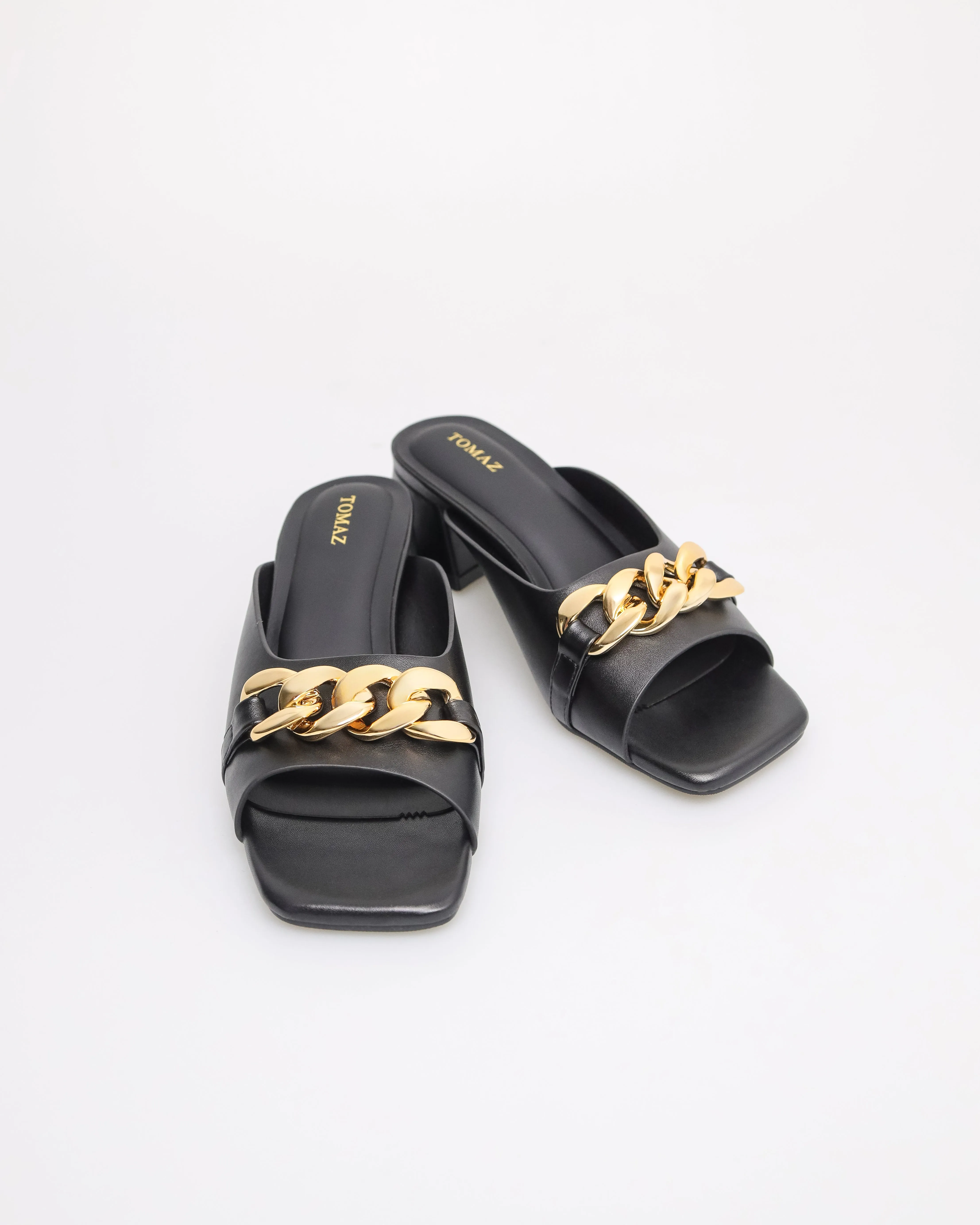 Tomaz YX179 Ladies Gold Buckle Heels