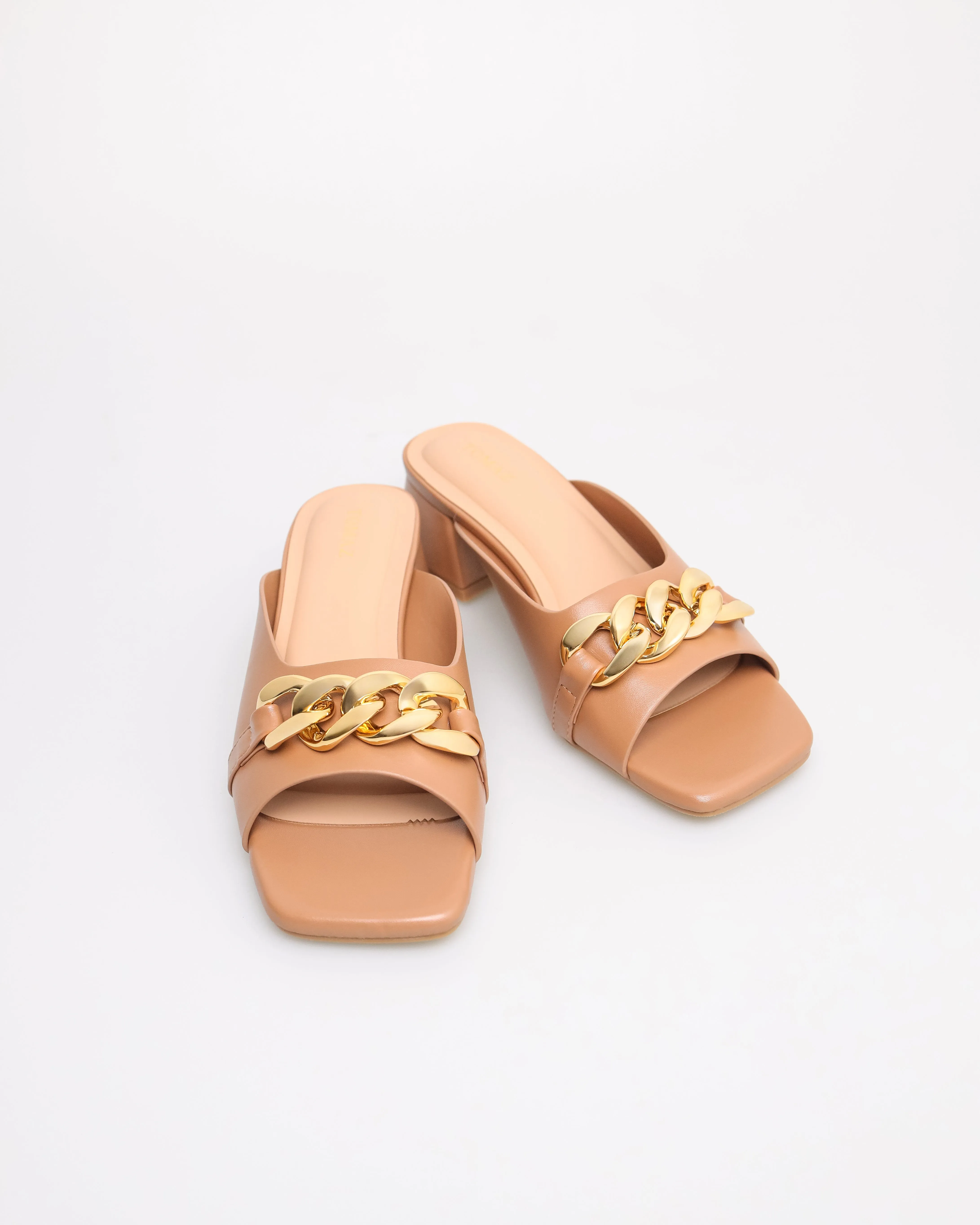 Tomaz YX179 Ladies Gold Buckle Heels
