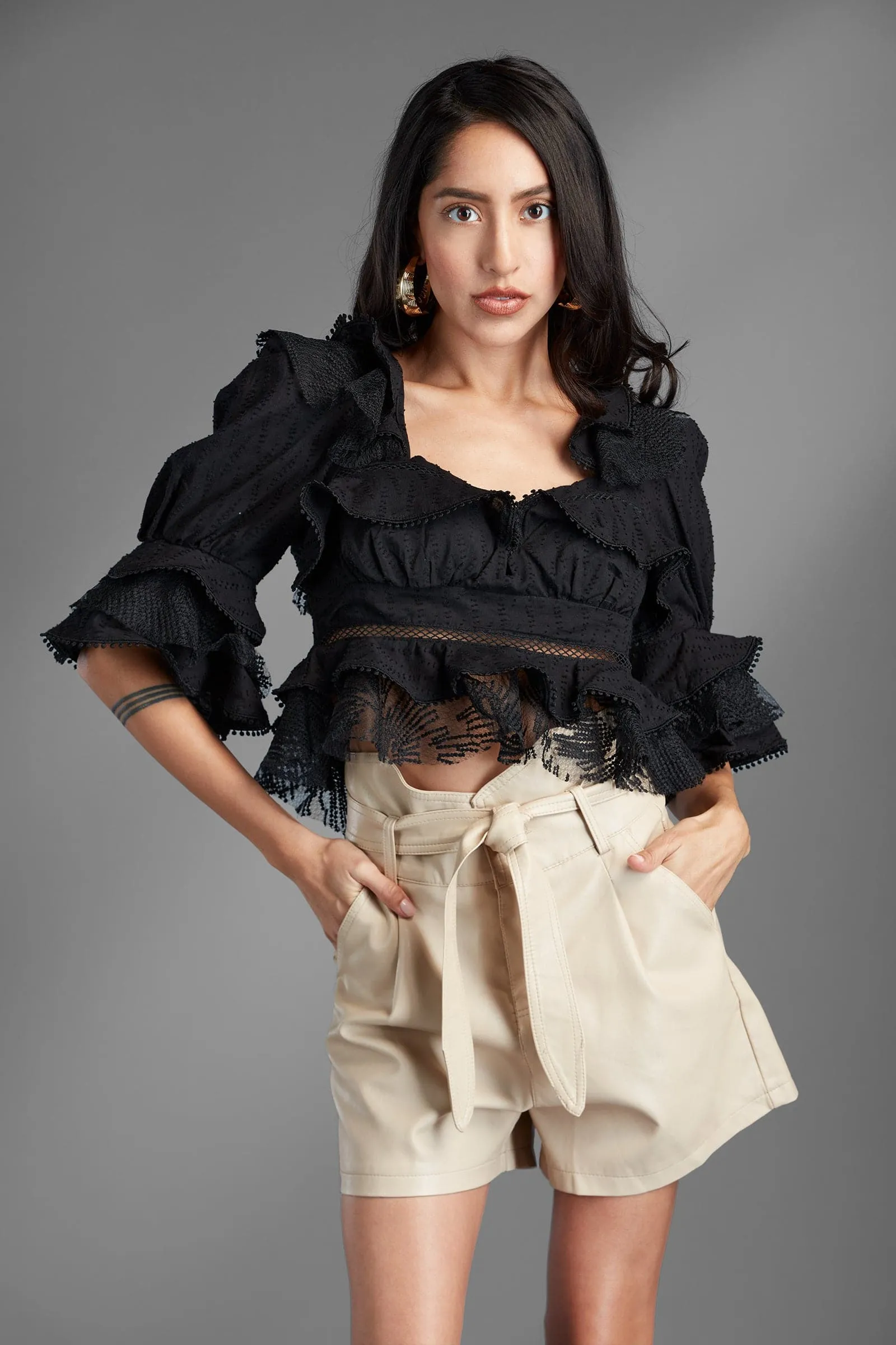 Too Fly High Waist Vegan Leather Shorts