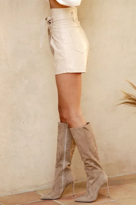 Too Fly High Waist Vegan Leather Shorts