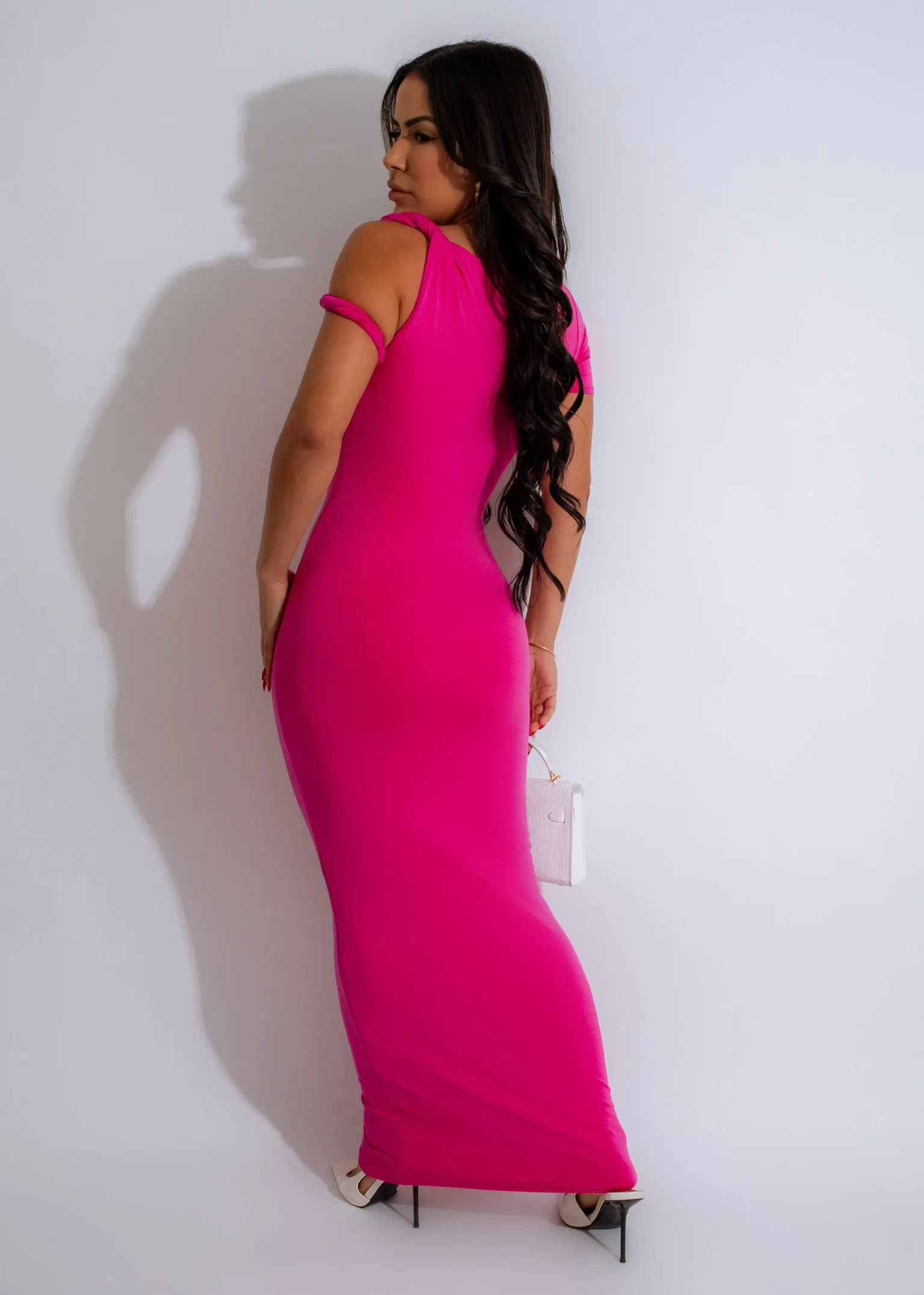 Twist of Charm Maxi Dress Pink