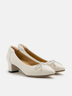Una Ribbon Low Block Heels