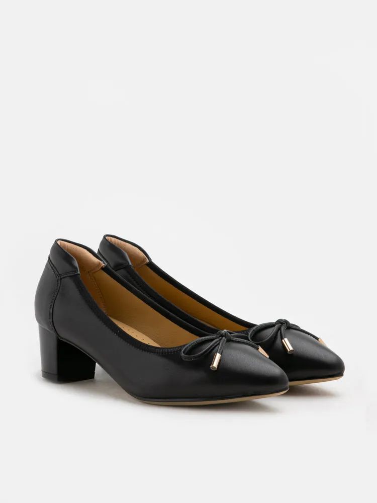 Una Ribbon Low Block Heels