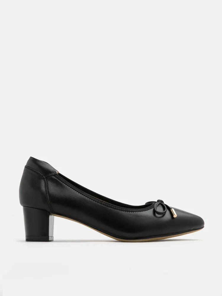 Una Ribbon Low Block Heels
