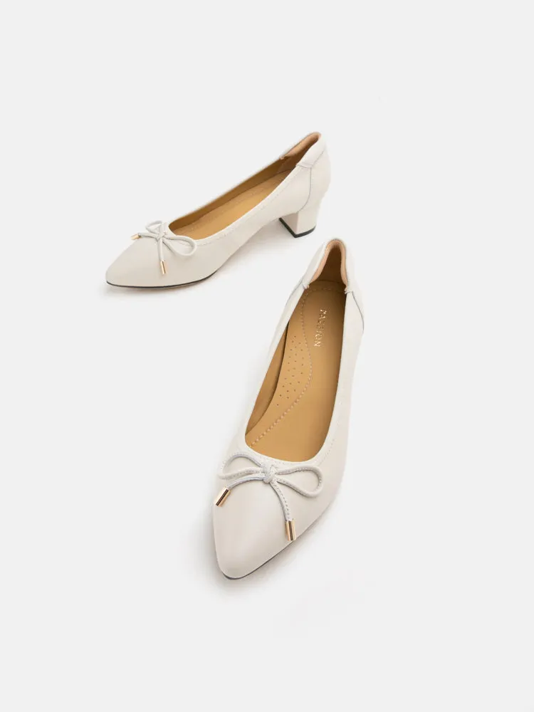 Una Ribbon Low Block Heels