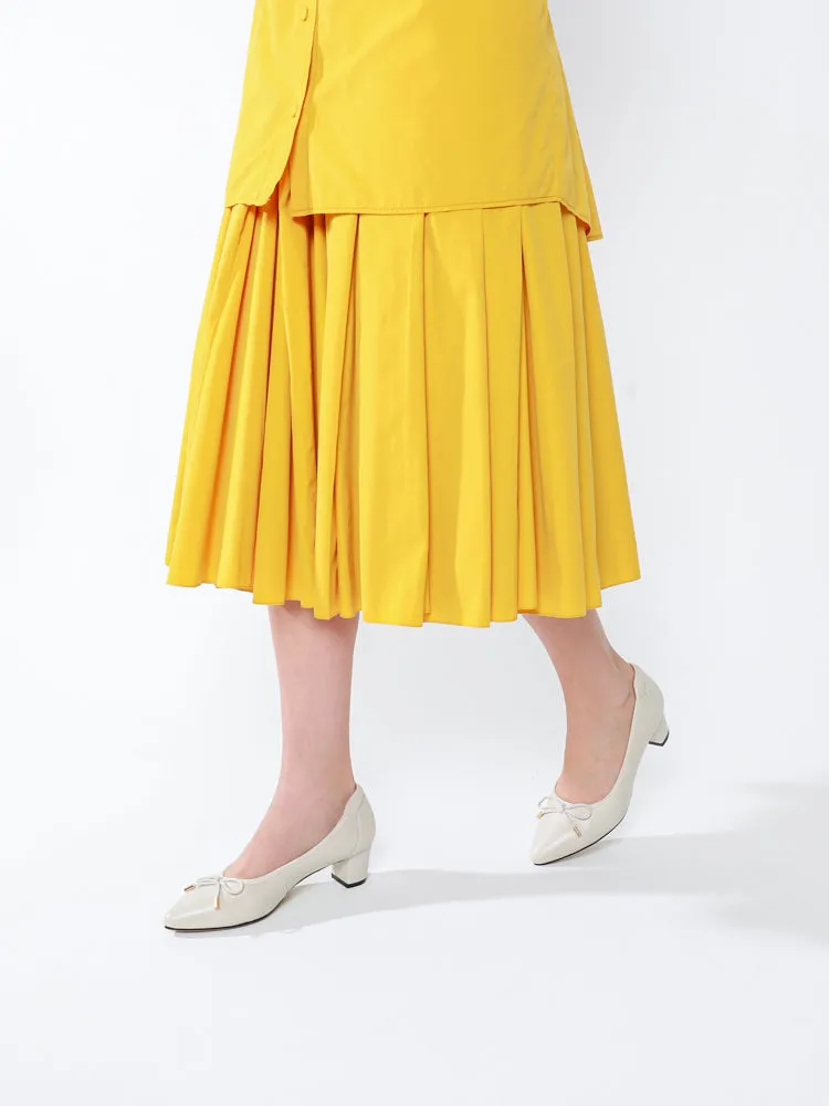 Una Ribbon Low Block Heels