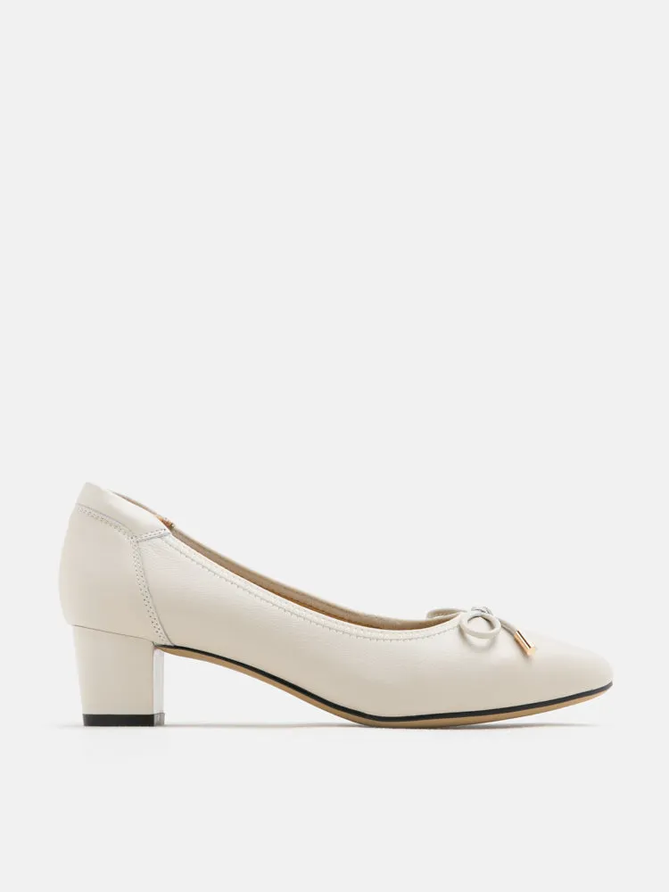 Una Ribbon Low Block Heels