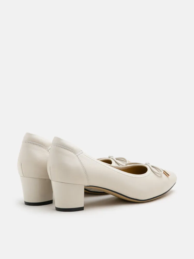 Una Ribbon Low Block Heels