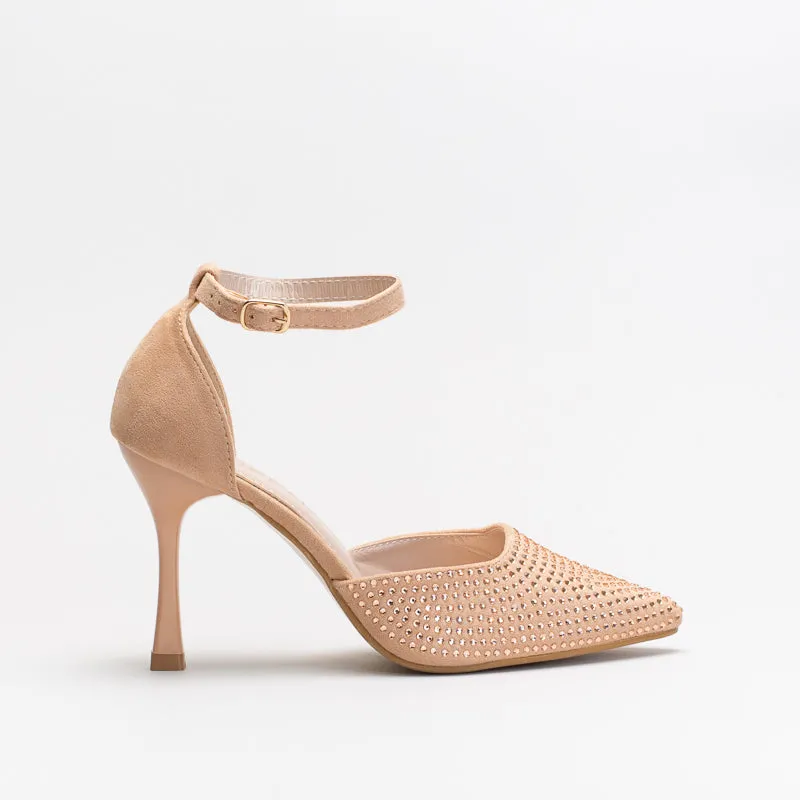 Unreal Women Diamante Ankle Strap Court _ 148311