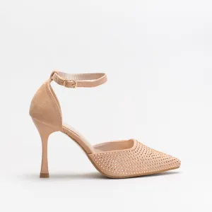 Unreal Women Diamante Ankle Strap Court _ 148311