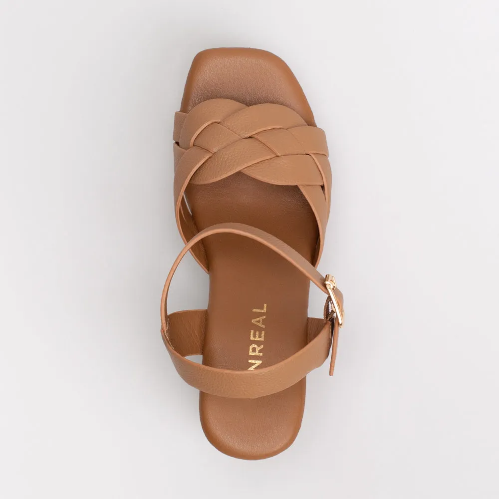 Unreal Women Wood-Look Platform Sandal _ 155576