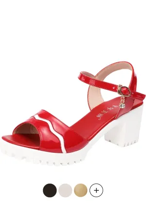 USS Shoes Olivia Women's Square Heels Sandals