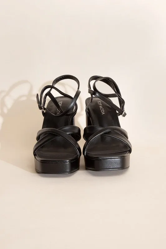 Valora Cross Detail Ankle Strap High Heel Platform Sandals
