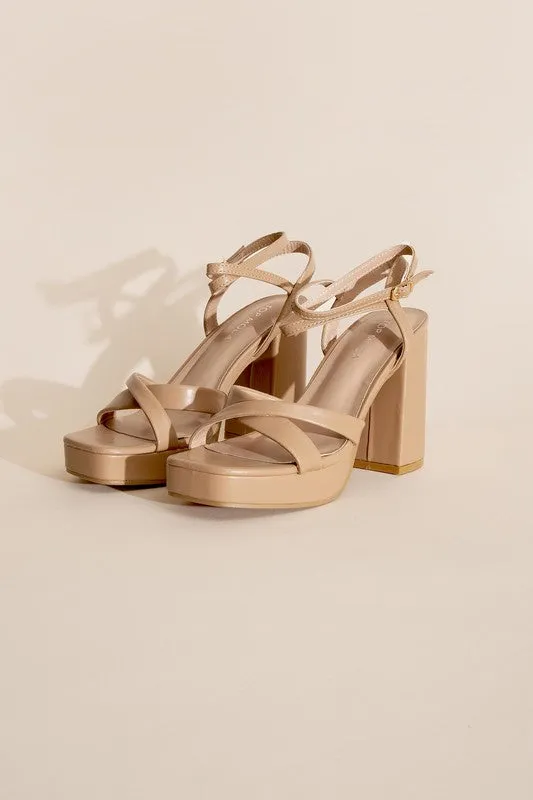 Valora Cross Detail Ankle Strap High Heel Platform Sandals