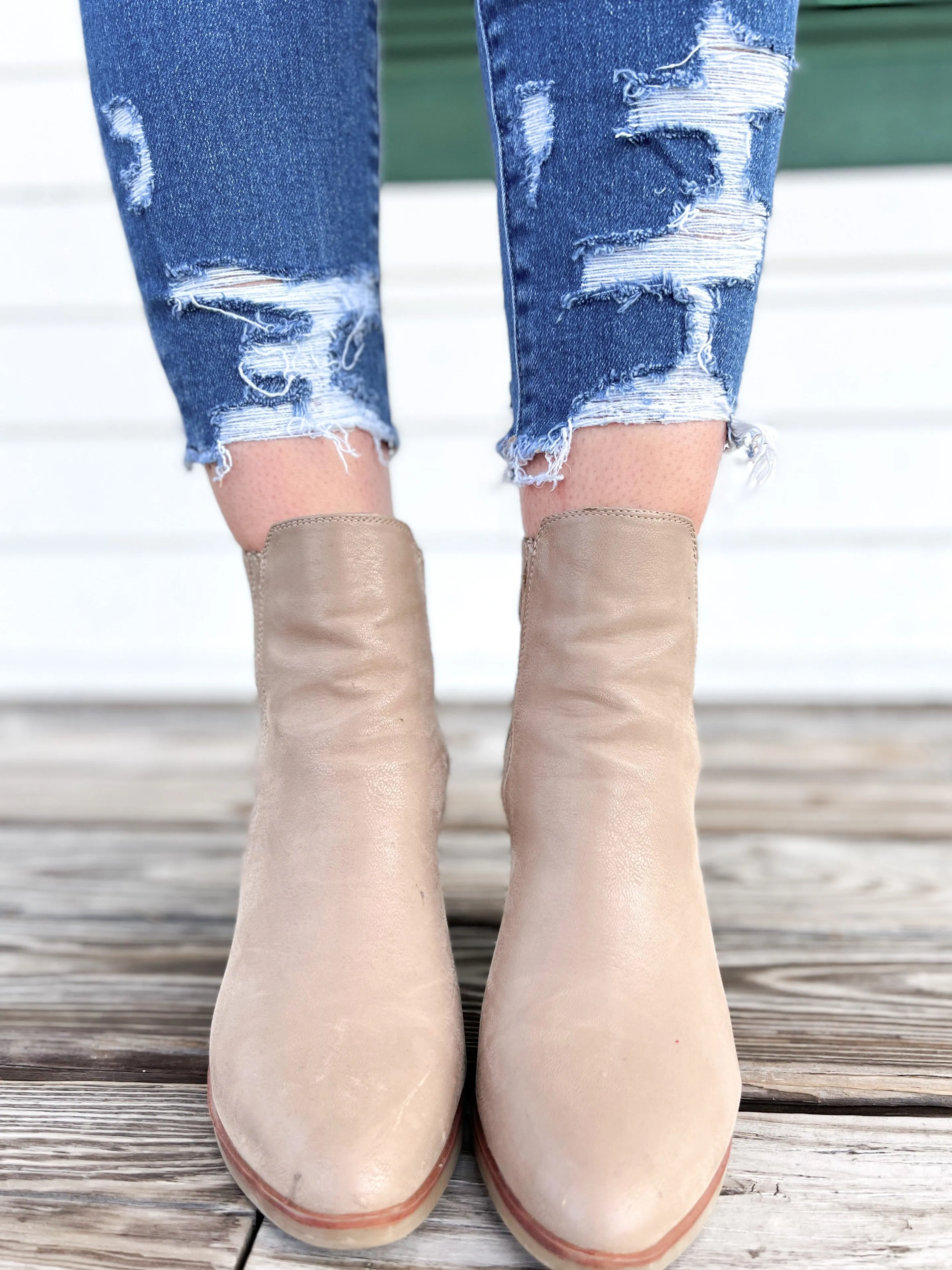 Vervet Blue Aura Button Down High Rise Distressed Hem Skinny