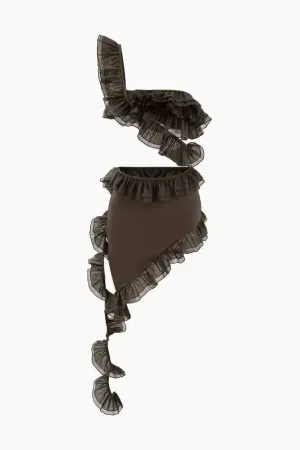 Vezira – Ruffle hem – Asymmetrical mini dress