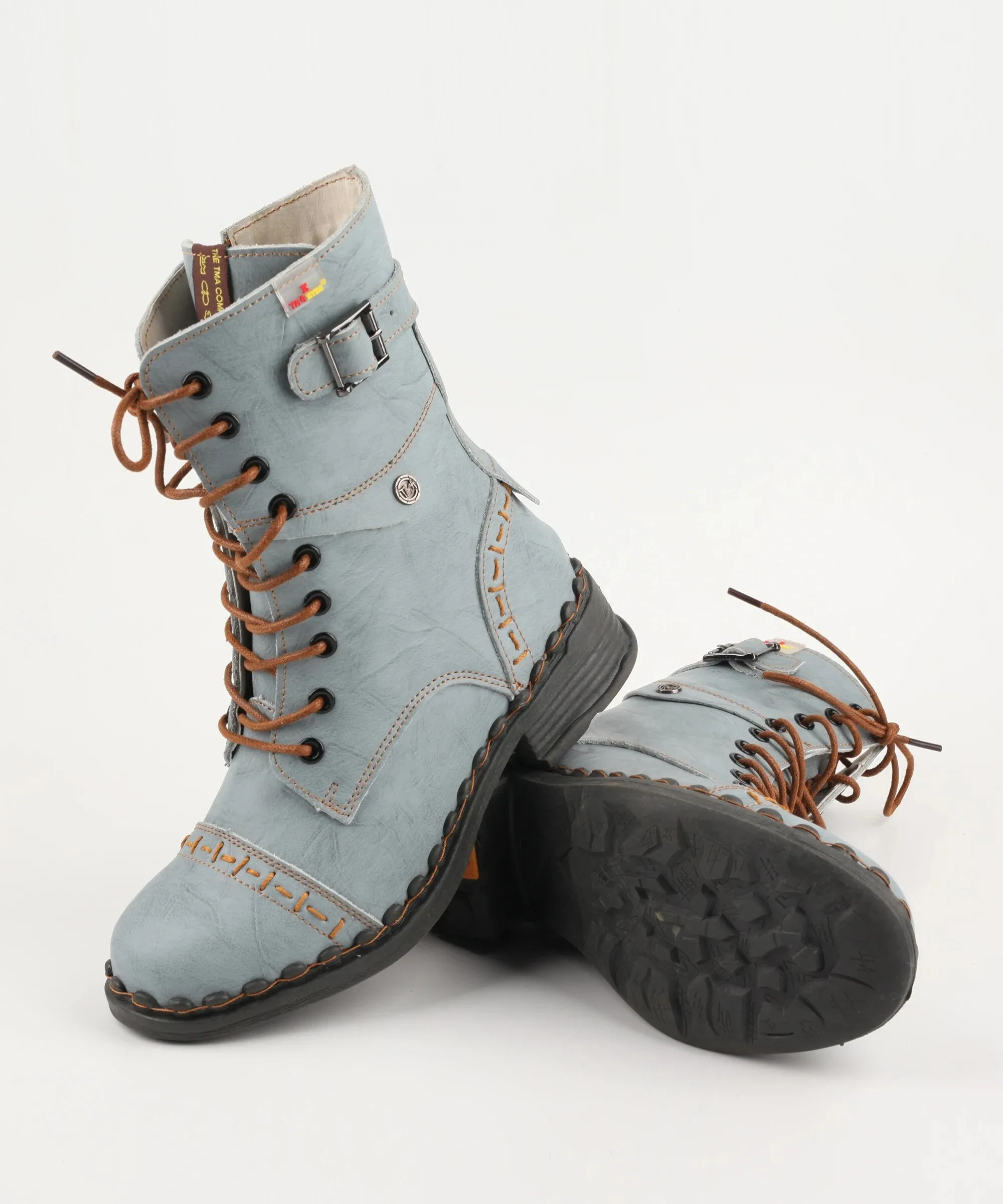 Vintage Fashion Zipper Side - Improved Outsole Autumn/Winter Leather Boots For Women