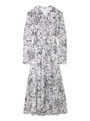 Vintage-Inspired Pleated Maxi Dress