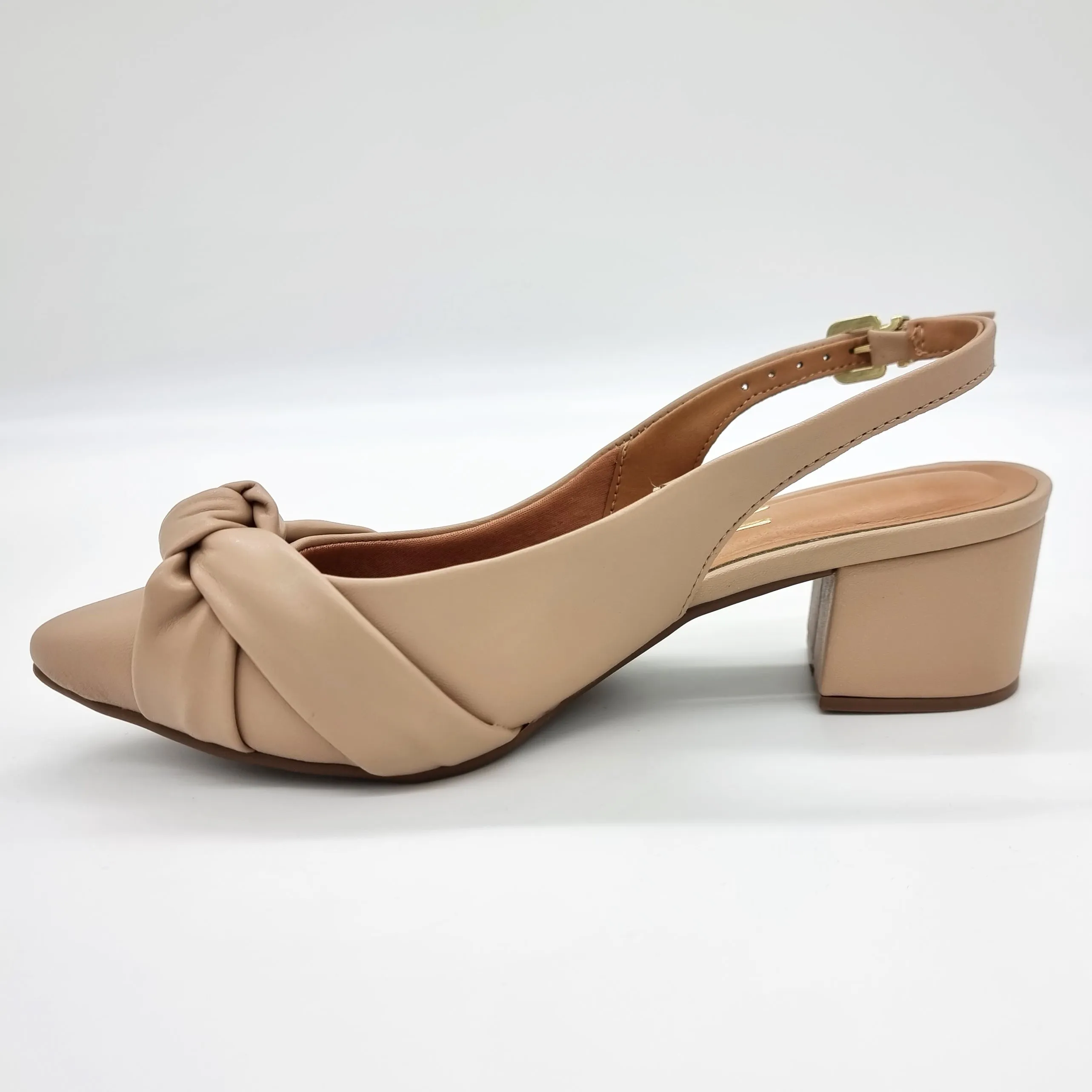 Vizzano 1220-358 Block Heel Slingback Pump in Beige